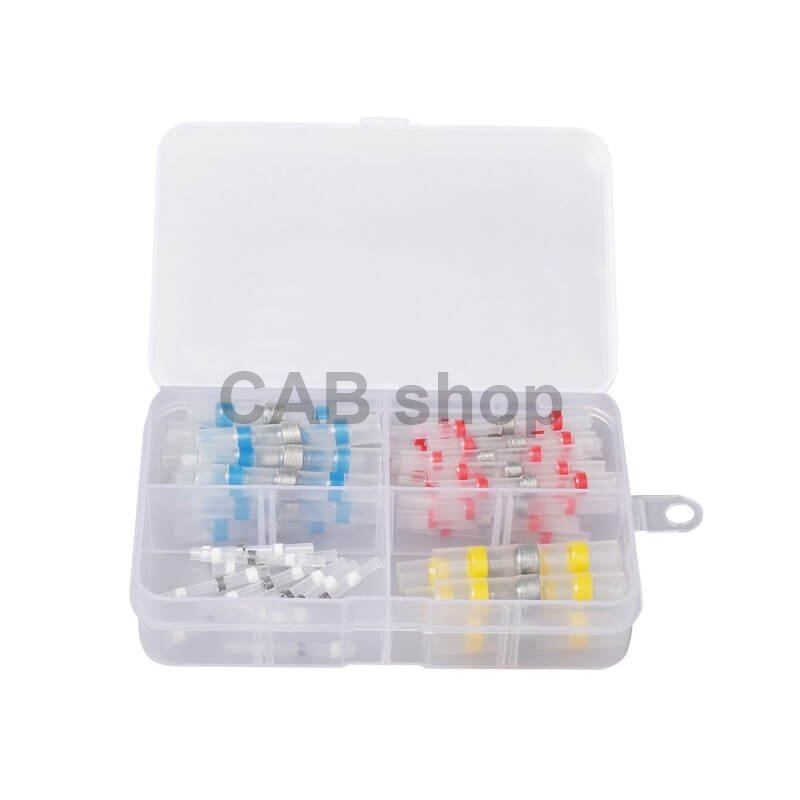 Smršťovací spojky s cínem sada v boxu - 50ks