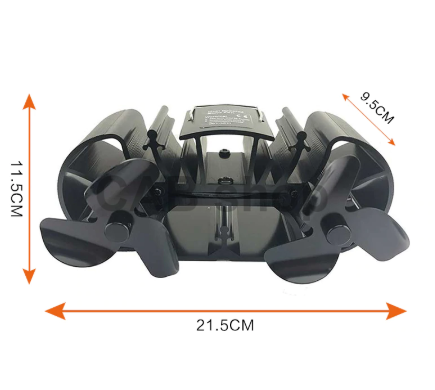 Fireplace stove fan 2 propellers with 3 blades with cover - Mini