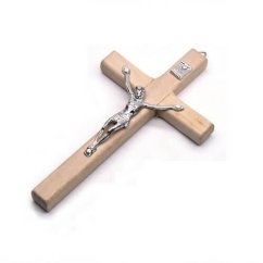 Dřevěný kříž na zeď 12cm světlý Dřevěný kříž na zeď 12cm světlý