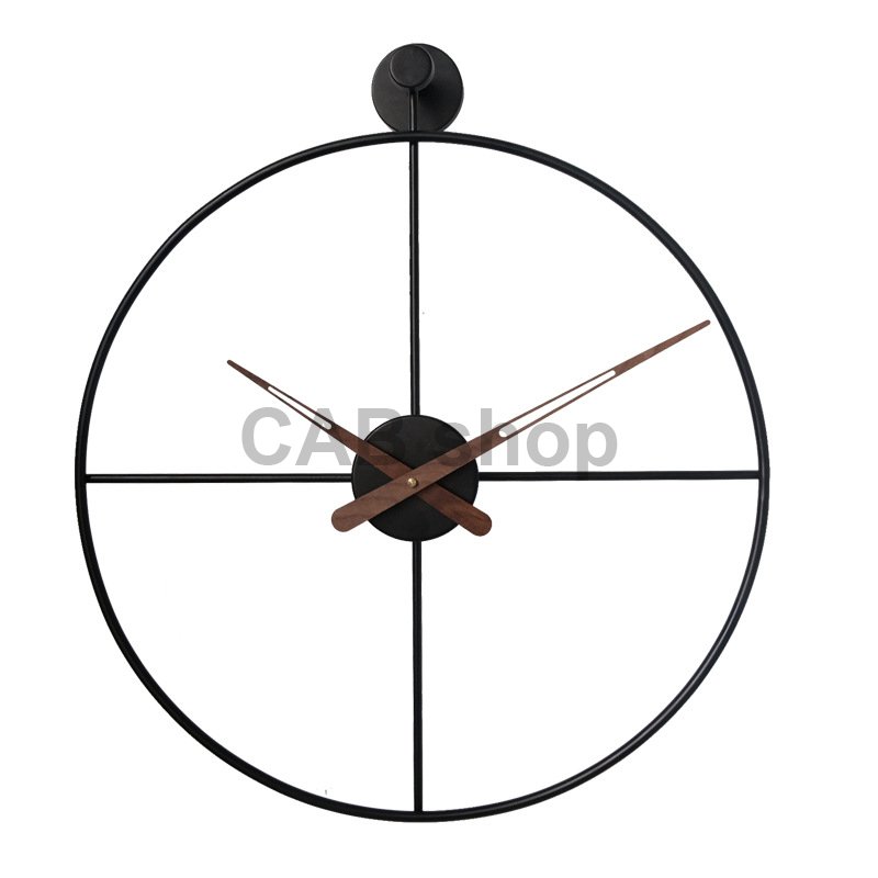 Dizajnové nástenné hodiny Clean Black 50cm