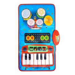 Glasbena podloga 2 v 1 Piano Keyboard Drum modra