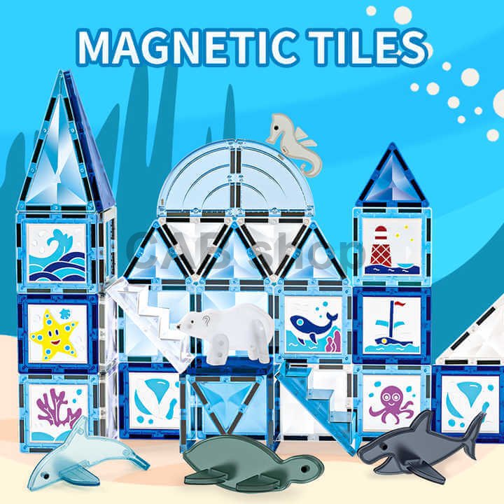 Magnetická stavebnica Window Art Ocean 40ks - Magnetic Tiles