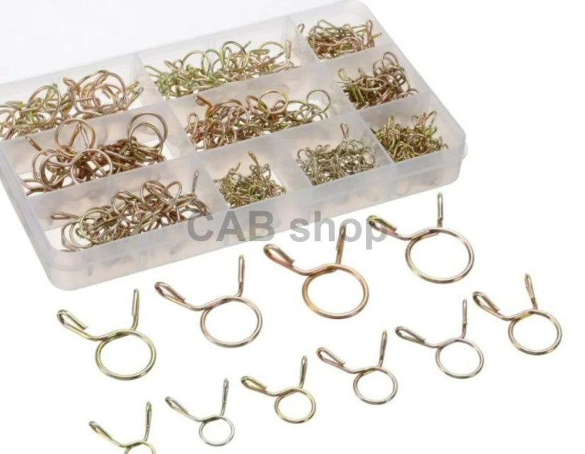 Sada 250ks pružinových hadicových spon