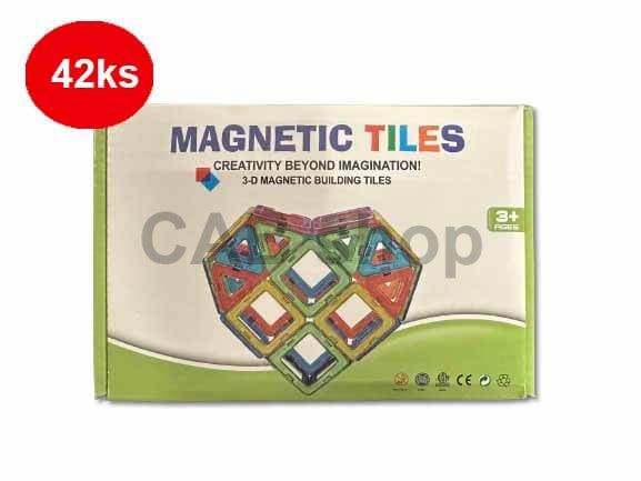 Magnetická stavebnice 42ks - Magnetic Tiles