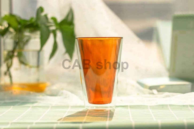 Double-walled thermos cup 350ml - amber