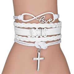 Náramok na ruku s Love Jesus biely