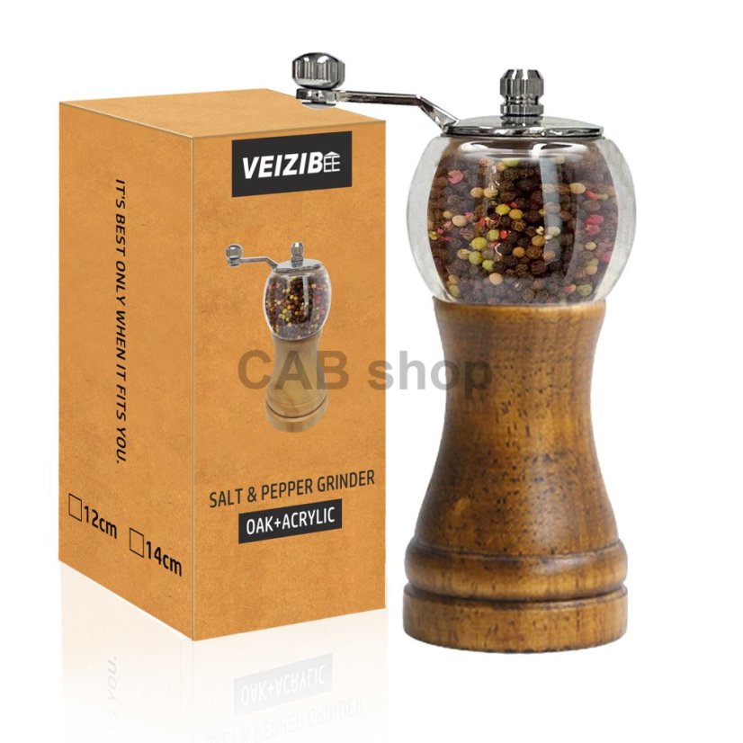 Wooden manual pepper or salt mill - SPM-05 dark