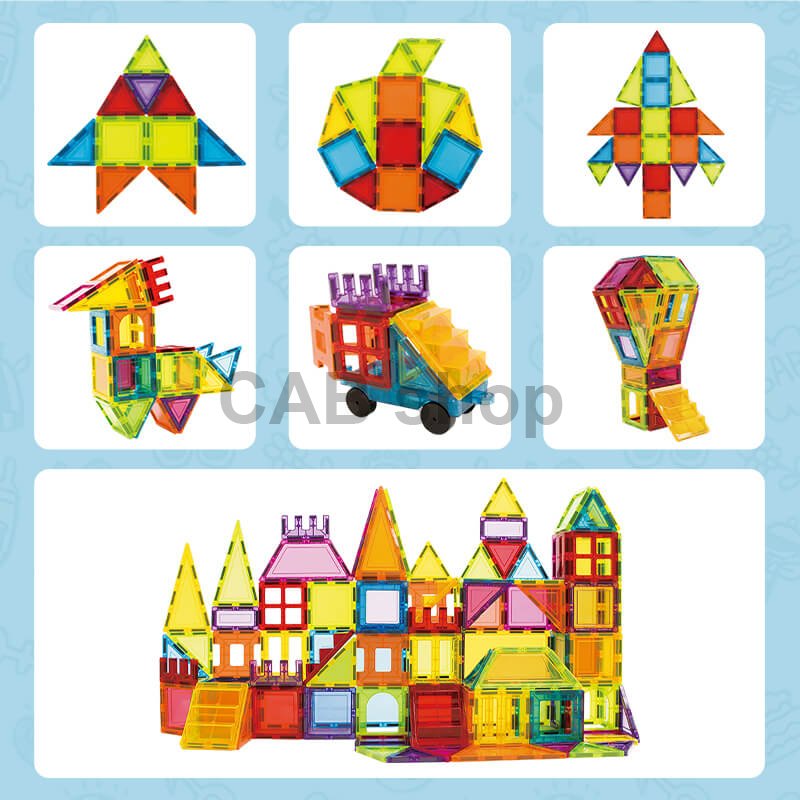 Mágneses építőkészlet Dream Builder 85 db-os készlet - Magnetic Tiles