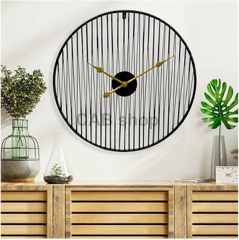 Dizajnerska stenska ura Decore 2  Black 60cm