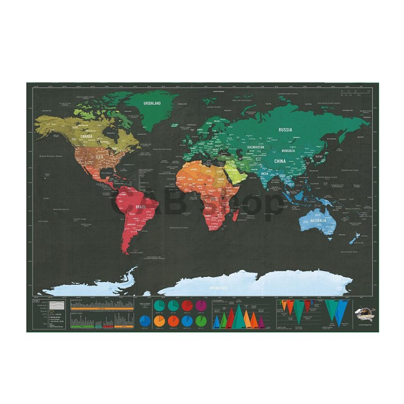 Mapa świata Scratch Deluxe 42x30cm