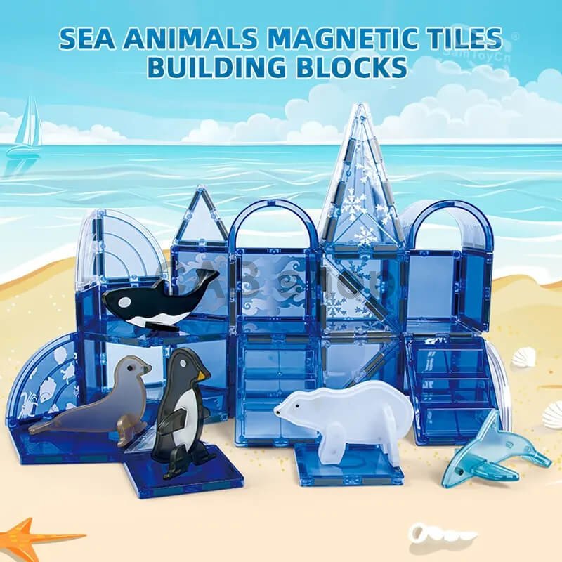 Magnetická stavebnica Ocean sada 36ks - Magnetic Tiles