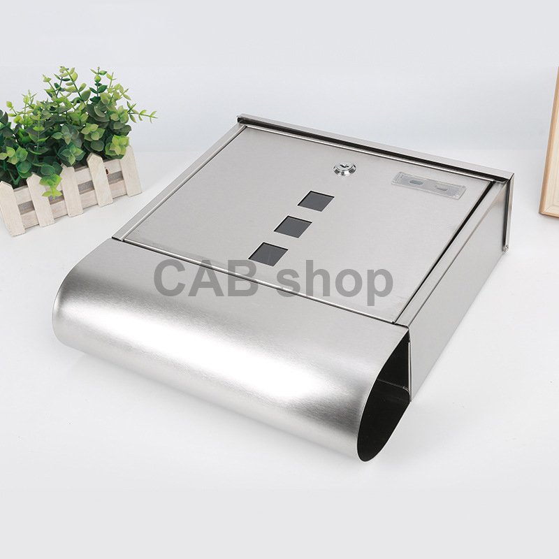 Stainless Steel Mailbox with Viewing Windows & Newspaper Tube | Matte Stainless Steel