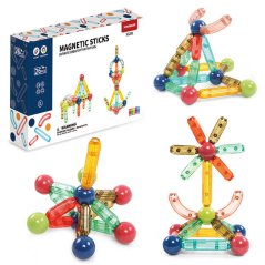 Magnetická stavebnica 26ks - Transparency Color Magnetic Sticks