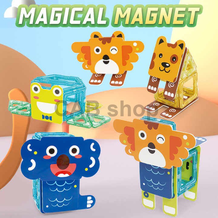 Magnetická stavebnica Happy Animal 60ks - Magical Magnet II