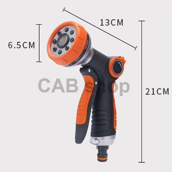 Kerti tömlőpisztoly – 8 üzemmód, fém mag, vízszabályozás (narancssárga)