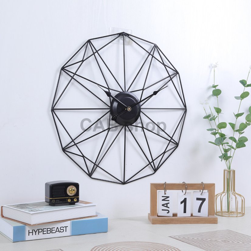 Designer wall clock MODENA Black 50cm