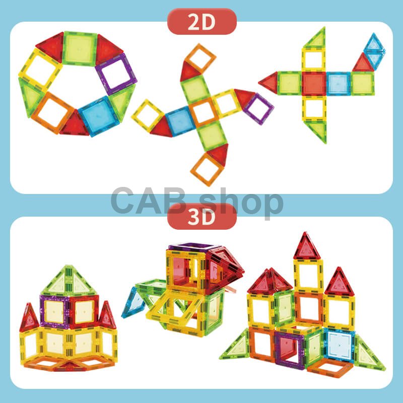 Magnetická stavebnice 46ks sada - Magnetic Tiles