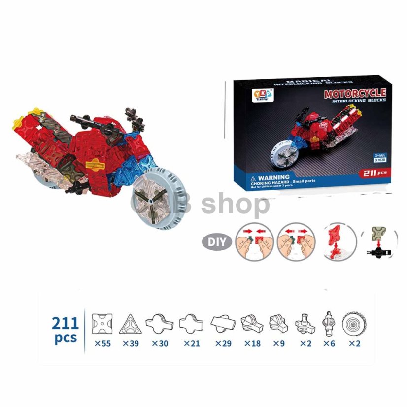 Komplet modela motornega kolesa 211 delov