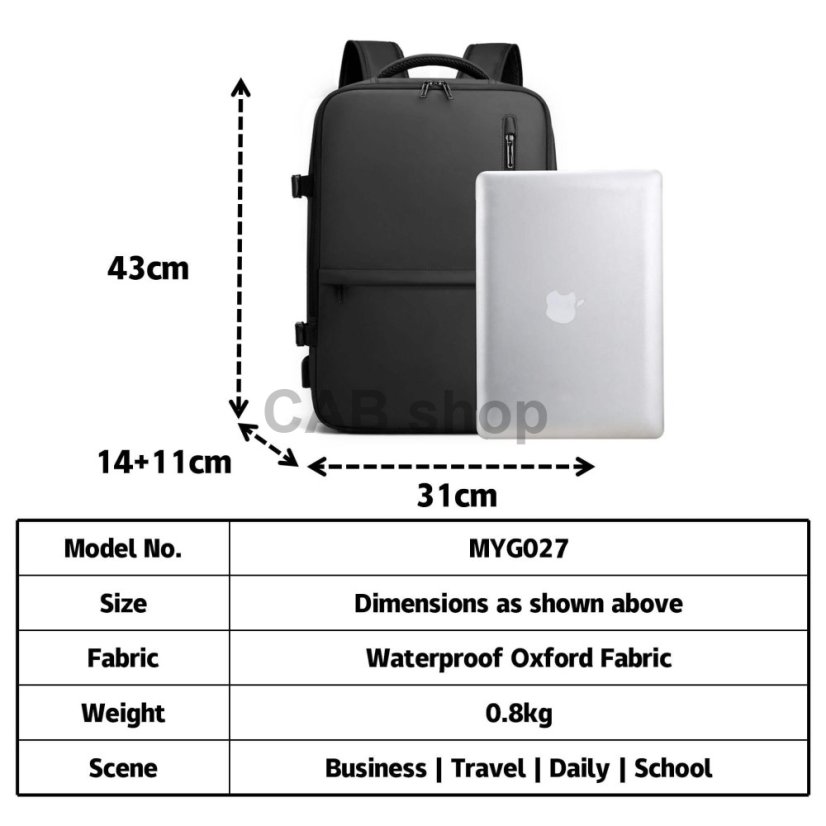 Travel backpack Focus 002 black