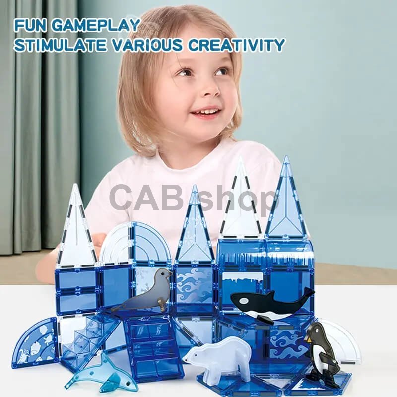 Magnetická stavebnice Ocean  sada 56ks – Magnetic Tiles