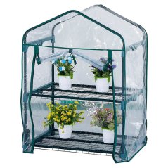 Polytunnel Greenhouse – Mini Greenhouse with Shelves 69x49x92 cm