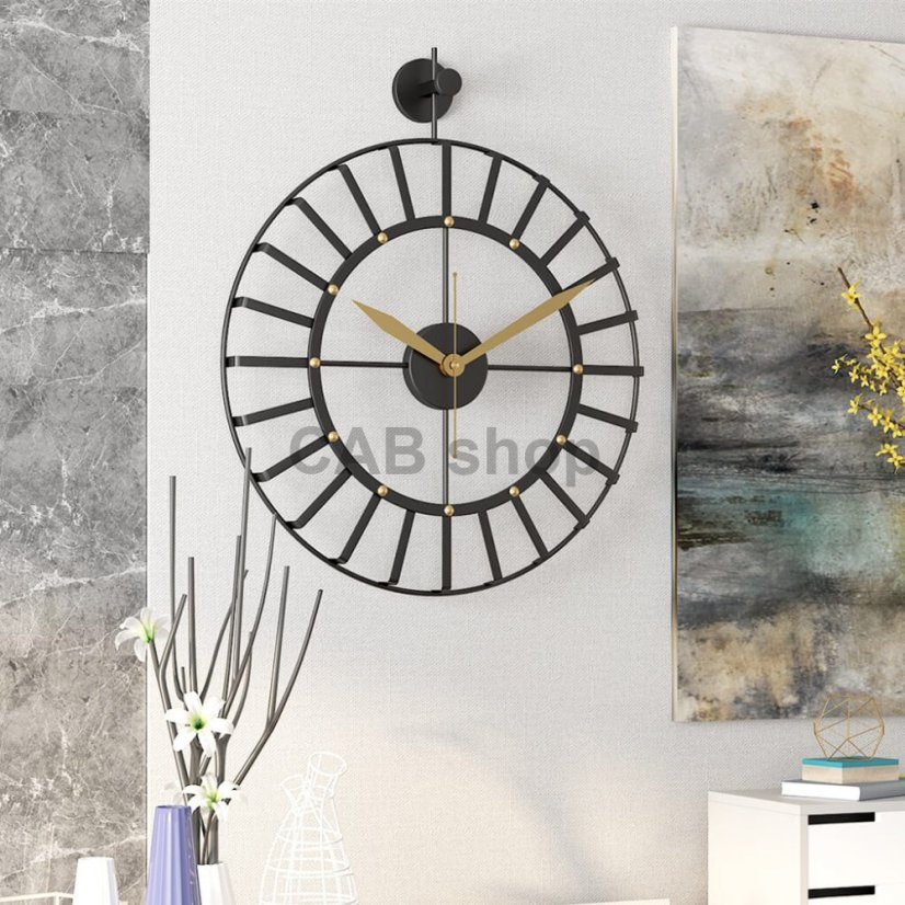 Dizajnové nástenné hodiny Rustical 50cm black