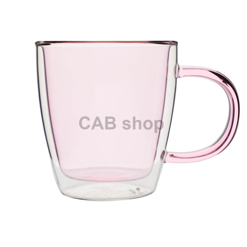 Thermo mug with double glass 300ml - pink