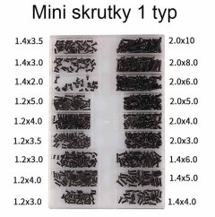 TYP 1 - Skrutky pre notebooky pre notebooky DIY sada pre počítače, skrutky na hodinky pre mobilné telefóny 500ks sada od M1.2 po M2