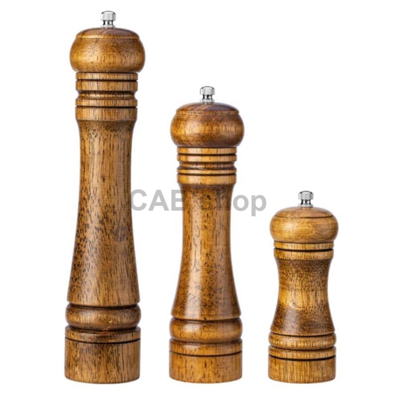 Wooden manual pepper or salt grinder - 22cm