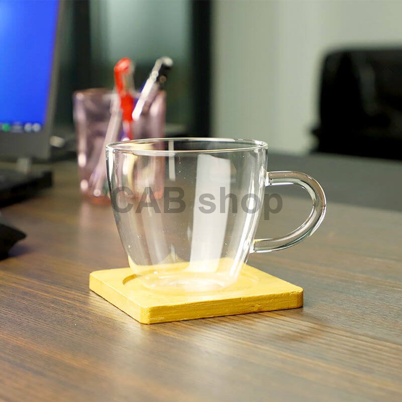 Hrnek s jedním sklem 400ml - čirý - sada 4ks