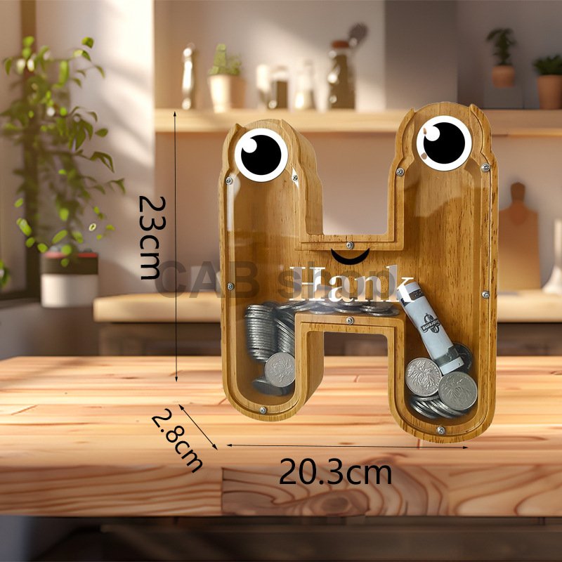 Pokladnička dřevěná - Písmenko H