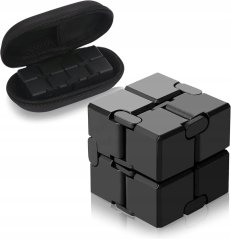 Infinity Cube – antistresna zložljiva kocka 4 × 4 × 4 cm iz ABS plastike Black