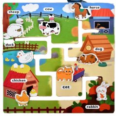 Labirint Montessori – tablă educațională din lemn pentru copii - Animal 2