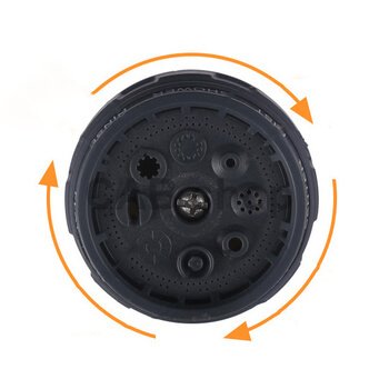 Kerti tömlőpisztoly, 8 üzemmóddal, nyomásos fúvókával