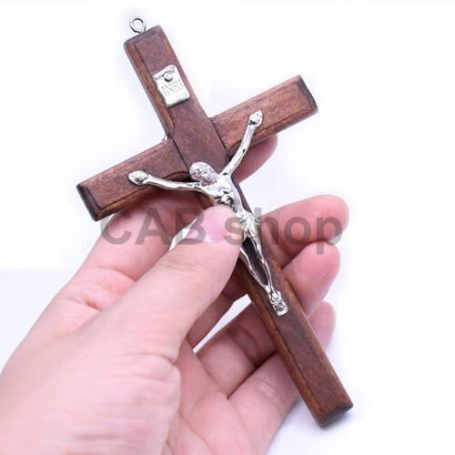 Dřevěný kříž na zeď 12cm světlý