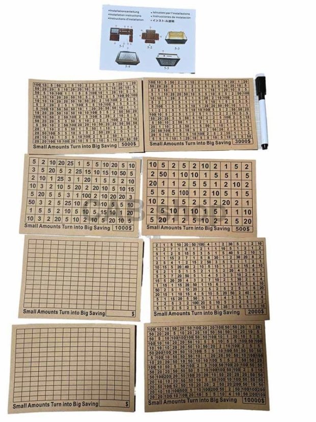 Pokladnička na šetrenie peňazí svetlo hnedá od 500€ do 10000€