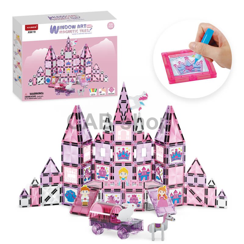Magnetická stavebnica Window Art Castle 126ks – Magnetic Tiles