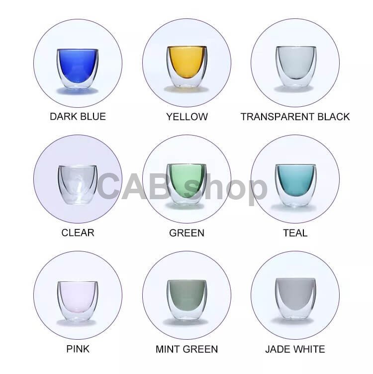 Double-glazed thermos cup 80ml - transparent black