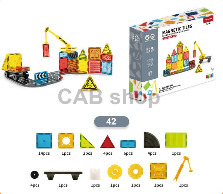 Mágneses építőkészlet Dream Builder 42 db-os készlet - Magnetic Tiles