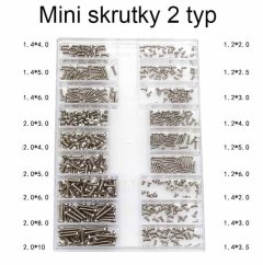 TYP 2 - Skrutky pre notebooky pre notebooky DIY sada pre počítače, skrutky na hodinky pre mobilné telefóny 500ks sada od M1.2 po M2