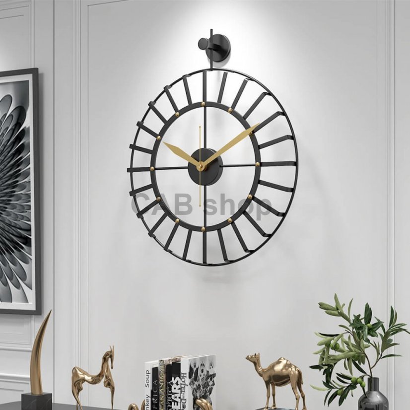 Dizajnové nástenné hodiny Rustical 50cm black