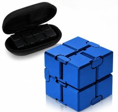 Infinity Cube – antistresna zložljiva kocka 4 × 4 × 4 cm iz ABS plastike Blue
