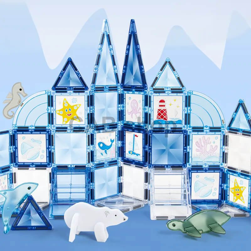 Magnetická stavebnica Window Art Ocean 68ks - Magnetic Tiles