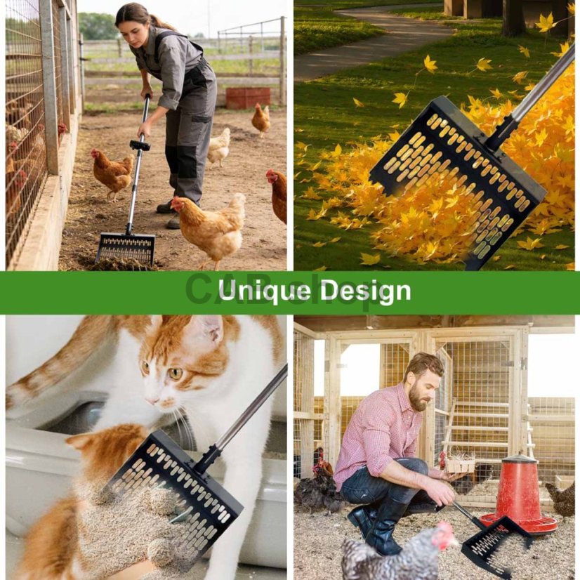 Szívócső és gereblye csirkeürülékhez