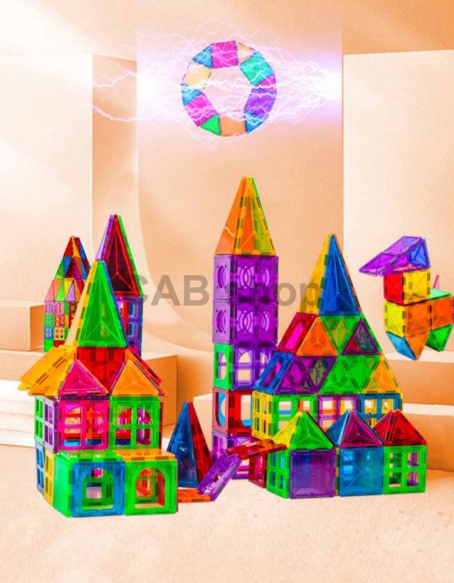 Klocki magnetyczne dla dzieci zestaw 120 szt. - Magnetic Building Tiles