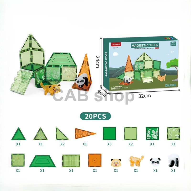 Zestaw magnetyczny Animal sada 20szt. - Magnetic Tiles