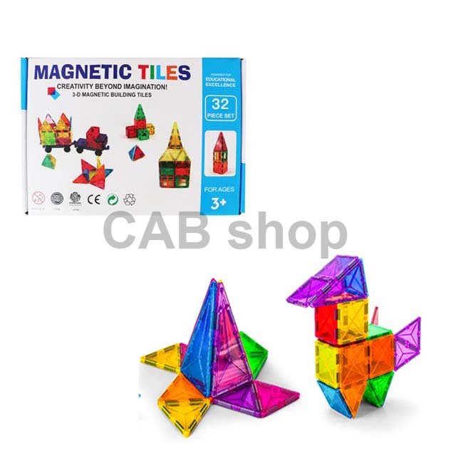 Magnetická stavebnice pro děti sada 32ks – Magnetic Tiles