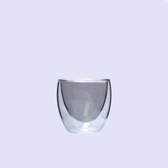 Termopohár s dvojitým sklom 80ml - transparent black
