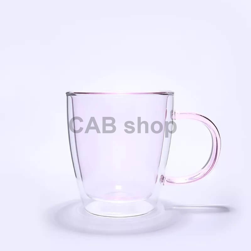 Termo hrnček s dvojitým sklom 300ml - pink