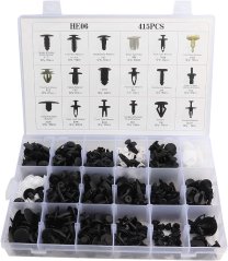 Sada 410 ks plastových příchytek a nýtů do auta